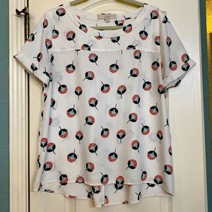 So cute! LOFT size M short sleeve blouse